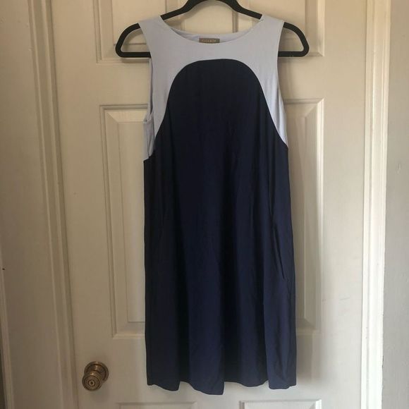 Lilla P Baby Blue and Navy Colorblock Dress Size Small - Picture 2 of 7